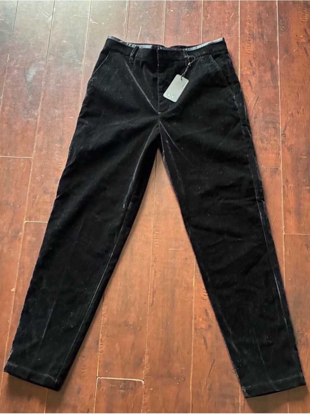 Armani Exchange Black Logo Neck Tag on Garment